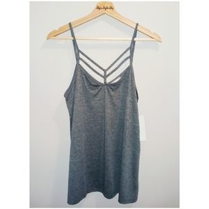 Harmony‎ Balance Gray Strappy Tank Top